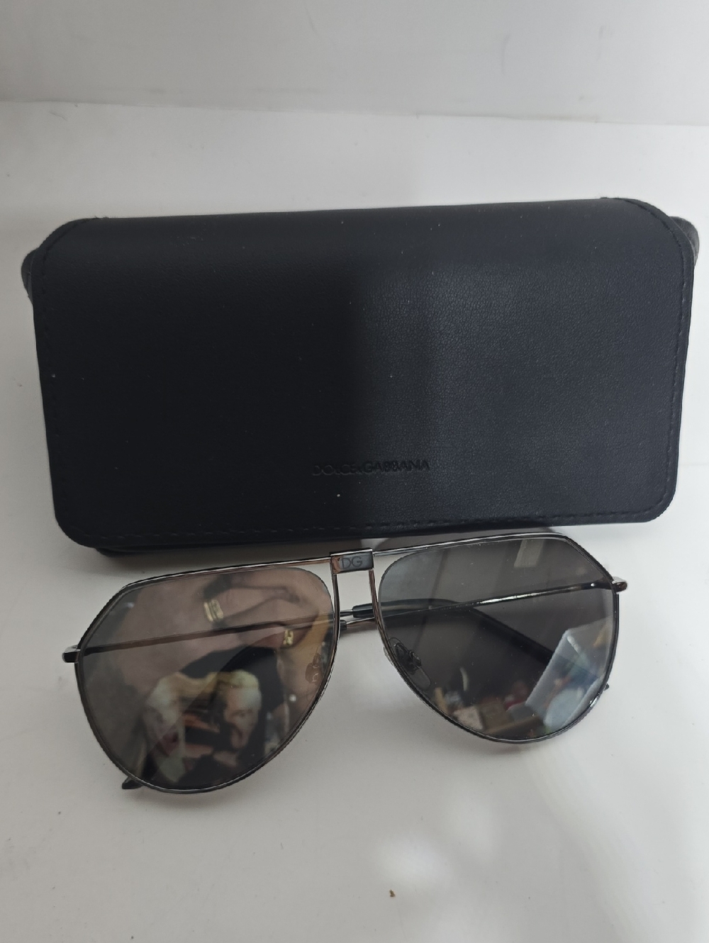 Dolce And Gabbana Grey Aviator Sunglasses Unisex - Picture 8 of 8